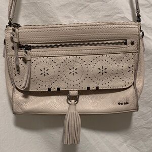 EUC The Sak Beige Crossbody Bag with Tassel/Purse Charm
